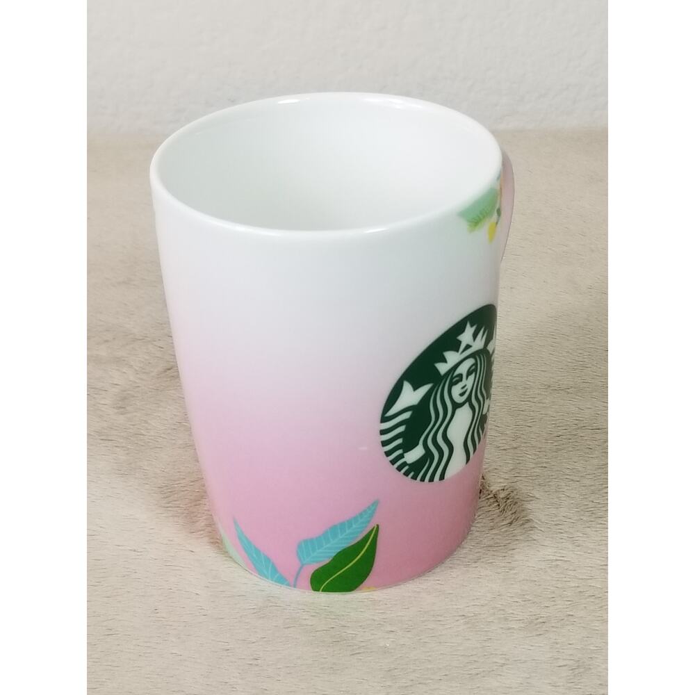 Starbucks Pink Coffee Mug 10oz Mermaid Logo 2020 Teacup Thankful 4" Collectible - Picture 10 of 14
